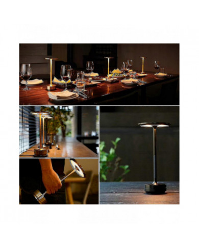 Lampe de Table Sans Fil Dimmable Imperméable à l’eau en métal USB Rechargeable Lampes de Table -1pcs