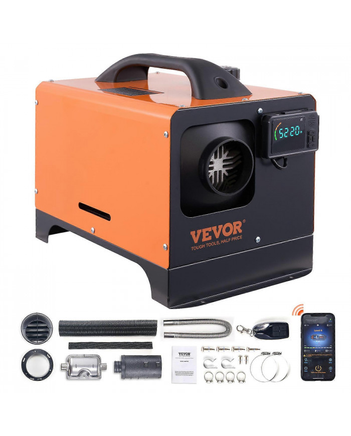 Réchauffeur d’air diesel tout-en-un 12V 8KW Bluetooth App LCD pour voiture RV à l’intérieur