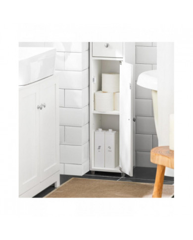 SoBuy BZR34-W, Armoire de salle de bain blanche Étagère de salle de bain