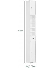 SoBuy BZR34-W, Armoire de salle de bain blanche Étagère de salle de bain