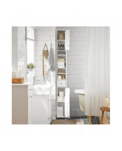 SoBuy BZR34-W, Armoire de salle de bain blanche Étagère de salle de bain
