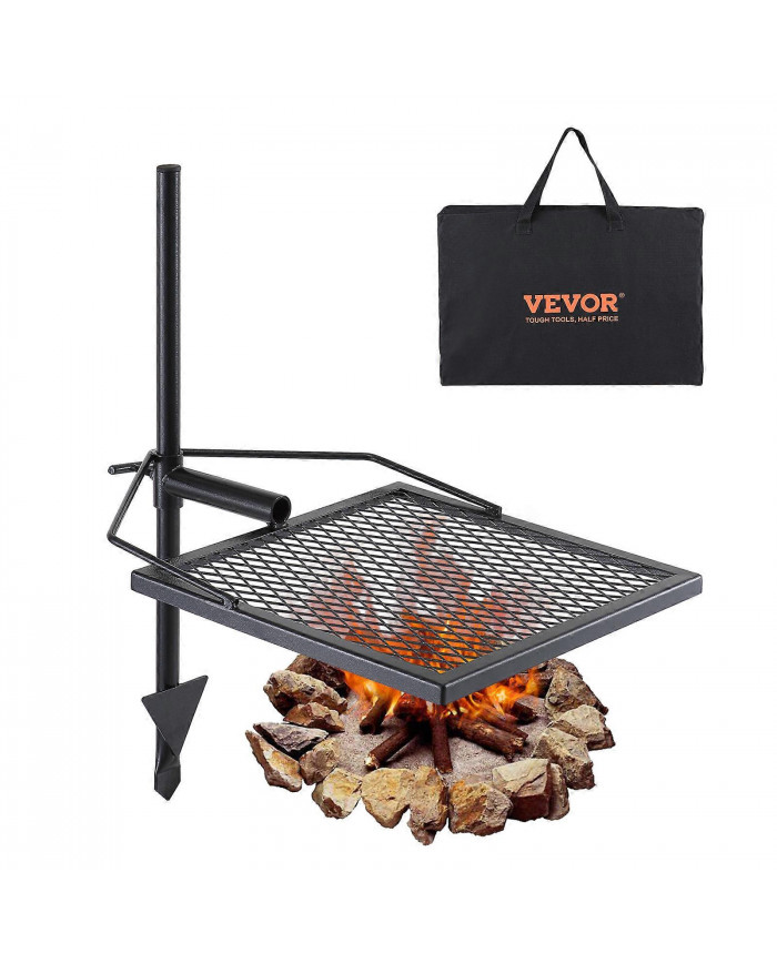 Pivotant Campfire Grill Heavy Duty Steel Open Fire Cooking Grate réglable