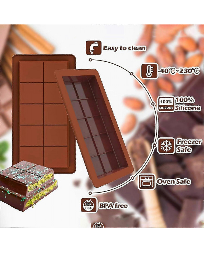 Moule à chocolat Moule à chocolat en silicone, paquet de 1 moules en silicone, Moule à chocolat profond au [...]