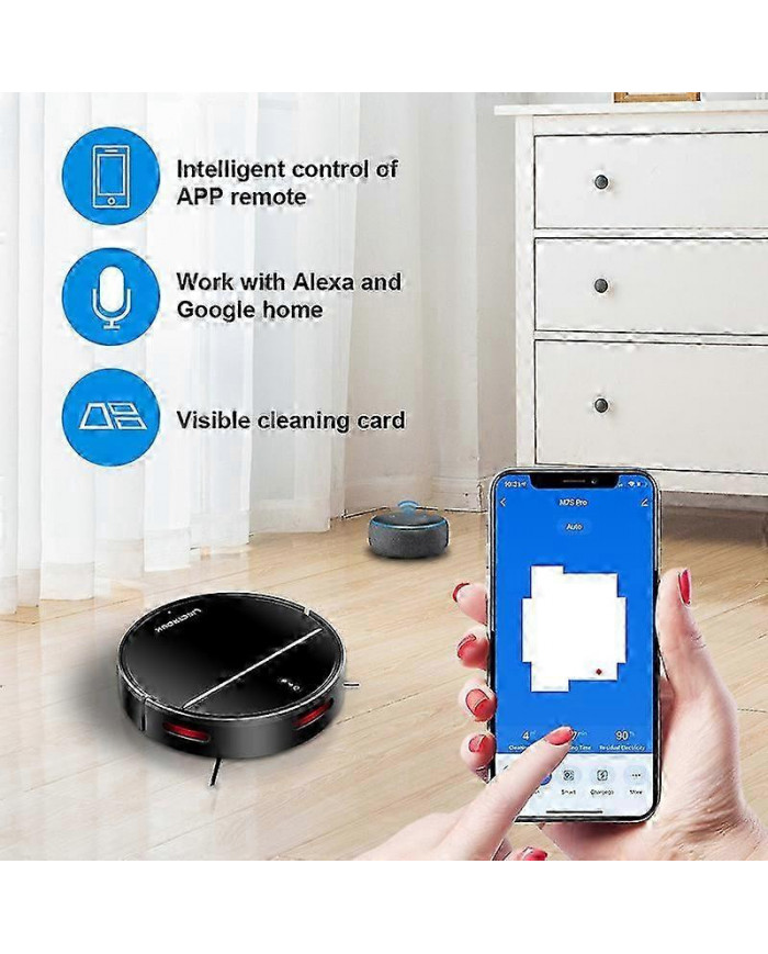 LIECTROUX M7S PRO Robot Aspirateur Navigation Cartographique, Application WiFi, Balayeuse à vadrouille humide, [...]