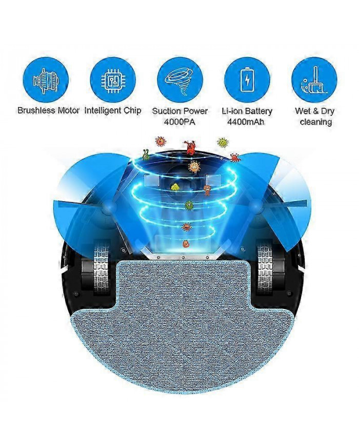 LIECTROUX M7S PRO Robot Aspirateur Navigation Cartographique, Application WiFi, Balayeuse à vadrouille humide, [...]