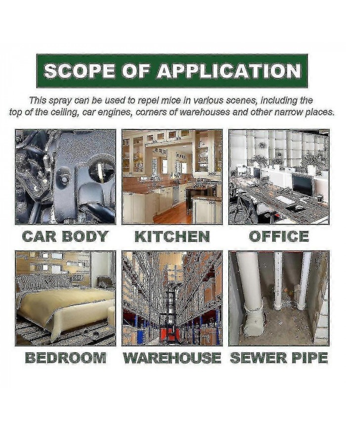 Spray d’huile essentielle de menthe poivrée naturelle forte Spray répulsif pour rongeurs de souris