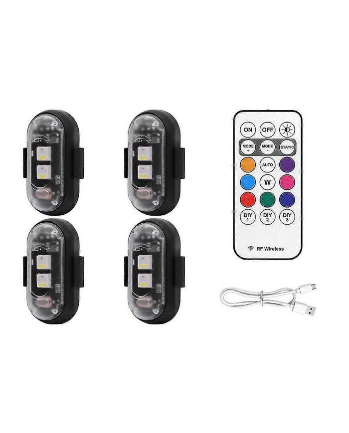 4PCS Lumières stroboscopiques LED sans fil avec télécommande, 8 couleurs USB Charing Lumières d’avertissement [...]