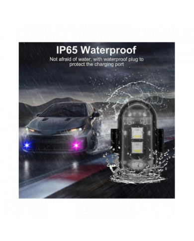 4PCS Lumières stroboscopiques LED sans fil avec télécommande, 8 couleurs USB Charing Lumières d’avertissement [...]