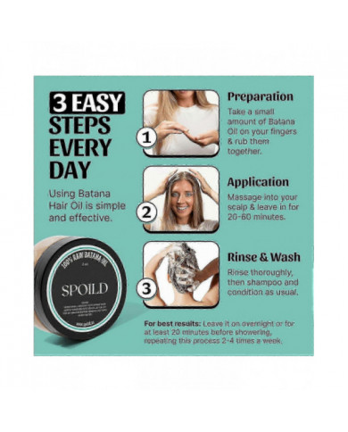 SPOILD 100% Virgin Batana Oil - Huile de Batana brute pour la croissance des cheveux - 100% pure - Renforce [...]