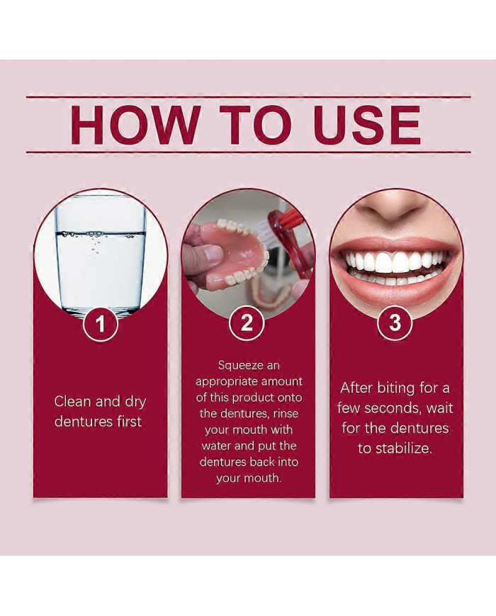 Adhésif thermoplastique pour prothèses dentaires Crème adhésive imperméable pour prothèses dentaires