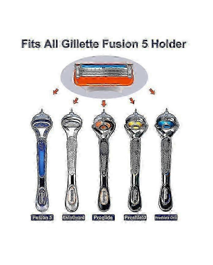 48pcs 5 couches Rasoir Lames Cartouches compatibles Hommes Soins pour Gillette Fusion Rasoir