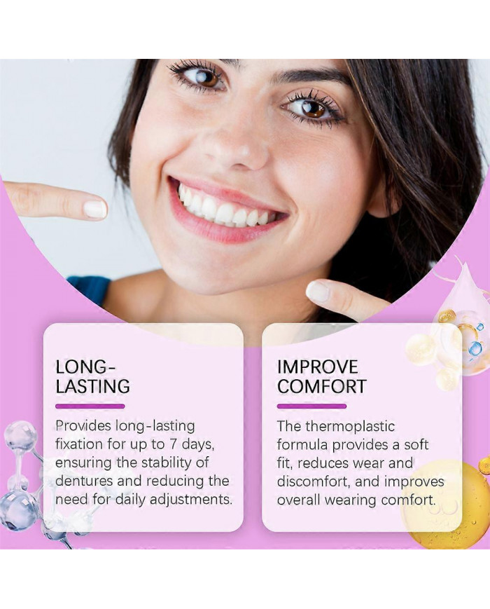 1/2/3pcs Adhésif pour prothèses dentaires, Adhésif pour prothèses thermoplastiques, Prothèse confortable, sécurisée