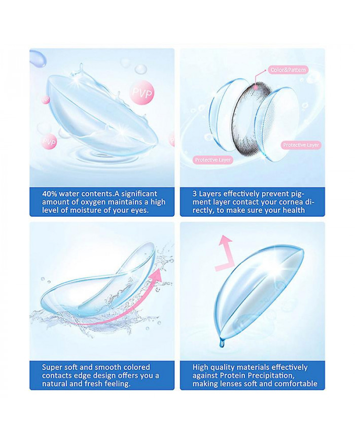 Halloween Lentilles de contact colorées Anime Cosplay Lentilles oculaires lentilles Lentilles