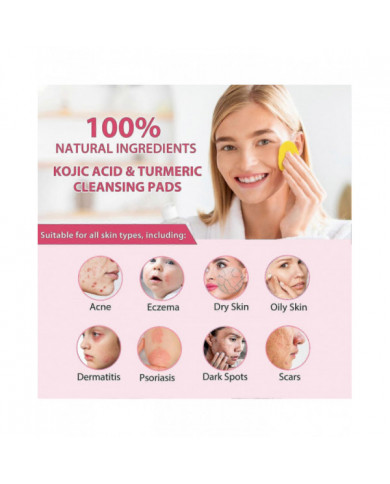 40-160pcs Curcuma Acide Kojique Exfoliant Nettoyant Tampons Doux Nettoyant Visage Outil Fournitures De Soins Du Visage