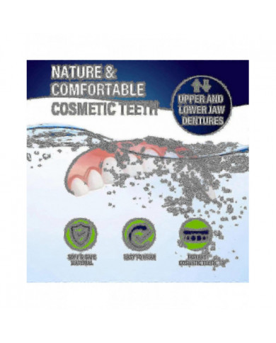 2 ensembles de prothèses dentaires, prothèses de la mâchoire supérieure et inférieure, naturelles et confortables, [...]