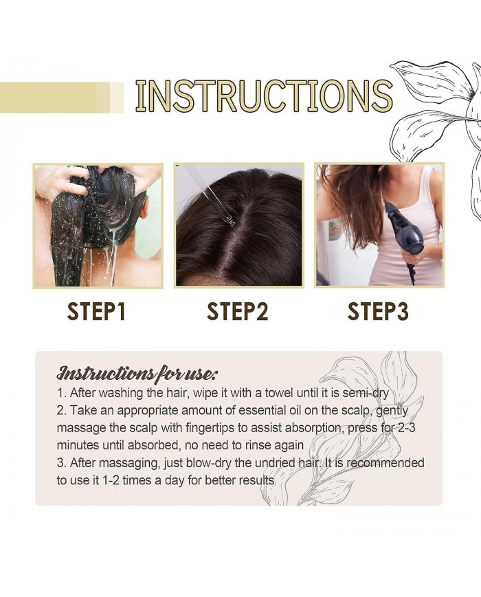 Huile de croissance des cheveux naturelle végétalienne, Huile de croissance des cheveux végétalienne, Huile [...]