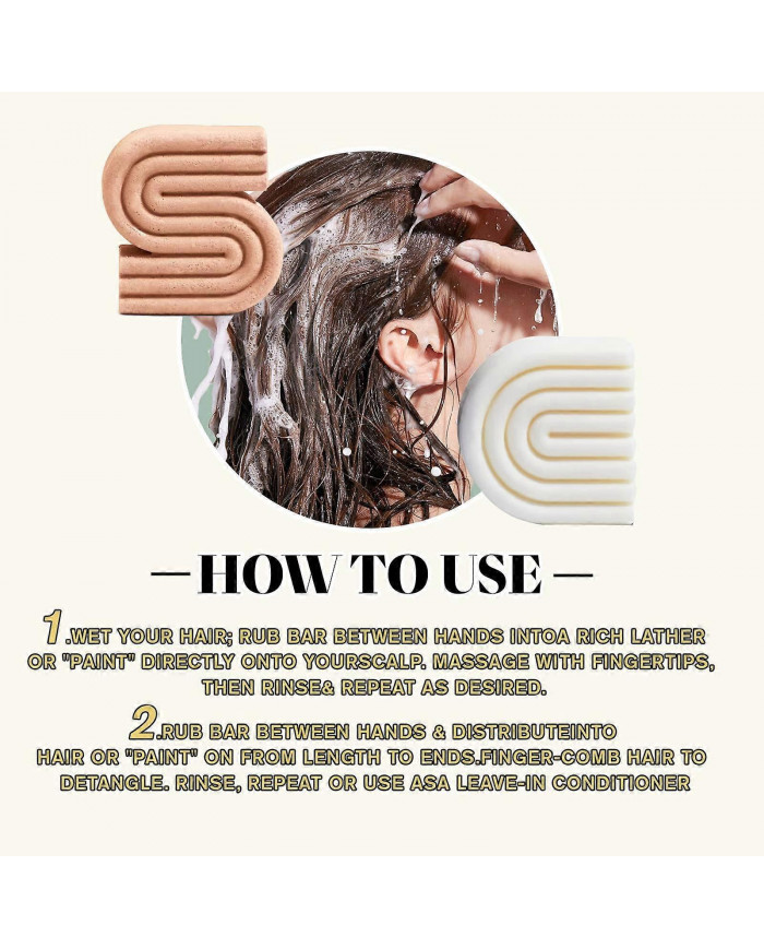 Ensemble de shampoings et revitalisants solides au romarin/riz et à la biotine pour cheveux clairsemés - Barre de [...]