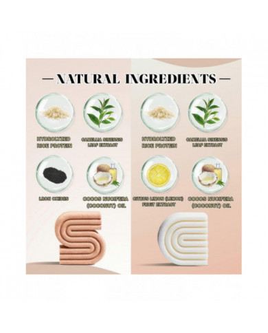 Ensemble de shampoings et revitalisants solides au romarin/riz et à la biotine pour cheveux clairsemés - Barre de [...]