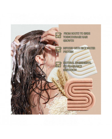 Ensemble de shampoings et revitalisants solides au romarin/riz et à la biotine pour cheveux clairsemés - Barre de [...]