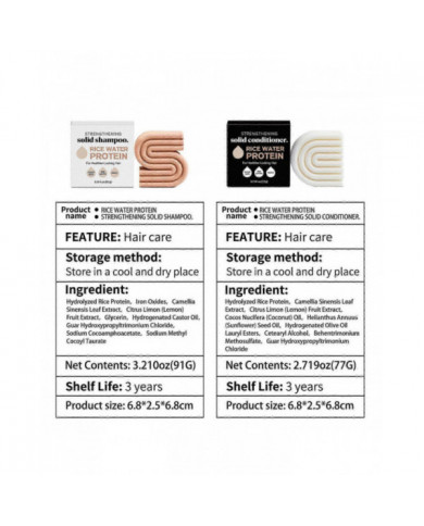 Rosemary/Rice & Biotin Shampoo and Conditioner Bar Set for Thinning Hair - Volume Shampoo Bar & Conditioner Bar [...]