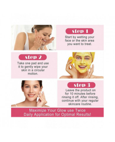 3X Tampons Nettoyants au Curcuma Soins Doux Peau Nettoyage Quotidien Exfoliation