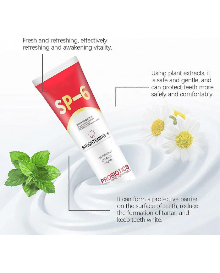 Dentifrice probiotique 3PCS SP-6,Dentifrice Sp-6 Blanchiment