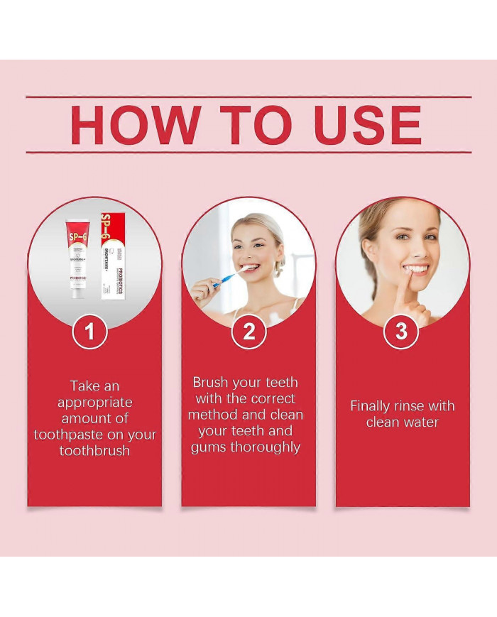 Dentifrice probiotique 3PCS SP-6,Dentifrice Sp-6 Blanchiment