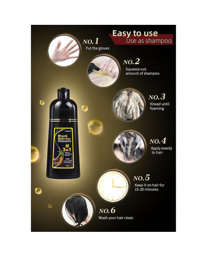 Hair Color Shampoo Hair Dye Shampoo Couleurs Cheveux en minutes Pour les femmes et les hommes