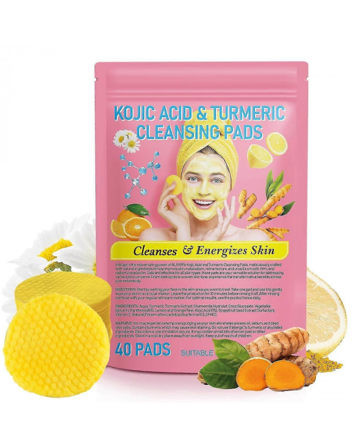 1-3x Tampons nettoyants au curcuma Soins doux de la peau Exfoliation quotidienne