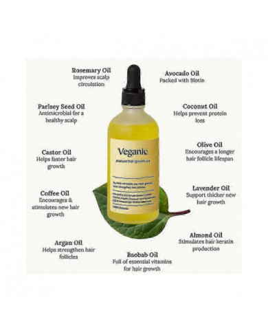 Huile de croissance des cheveux naturelle végétalienne, huile de croissance des cheveux végétalienne, huile [...]