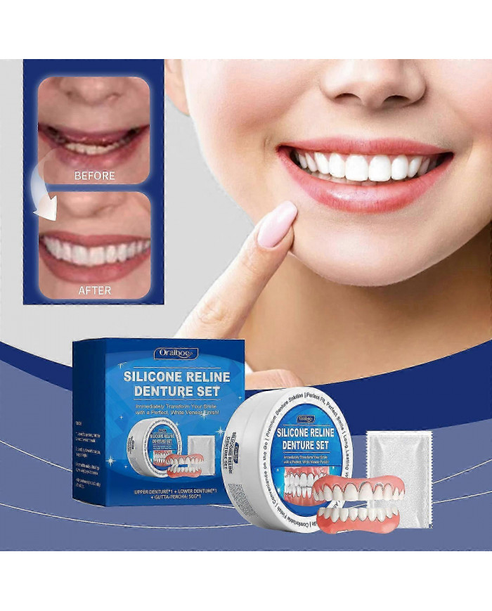 Ensemble de prothèses dentaires en silicone, Kit de regarnissage de prothèses dentaires souples, ensemble de [...]