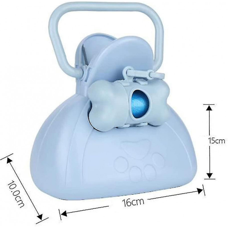 Pet Jaw Scoop Portable Dog Poop Scooper Sanitary Dog Waste Pick Up Dog Waste Cleaner Pooper Scooper Bags Included (blue)