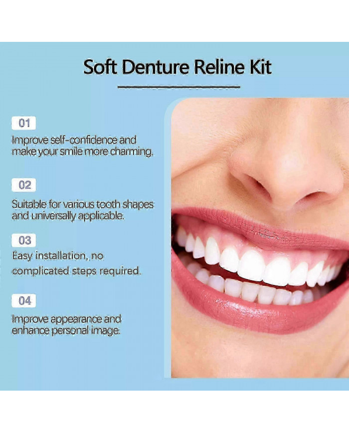 Kit de regarnissage en silicone de prothèse dentaire Perfect Fit Regarnissage de prothèse dentaire souple pour [...]