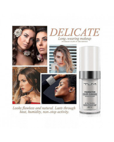 2pcs Tlm Fond De Teint Changeant Pour Vieillissement De La Peau, Base De Maquillage Liquide Nude Face Cover [...]