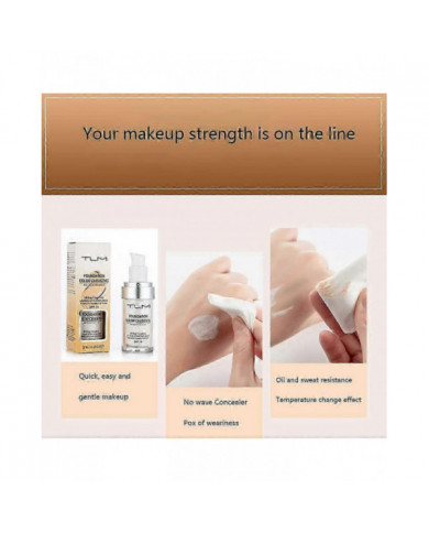 2pcs Tlm Fond De Teint Changeant Pour Vieillissement De La Peau, Base De Maquillage Liquide Nude Face Cover [...]