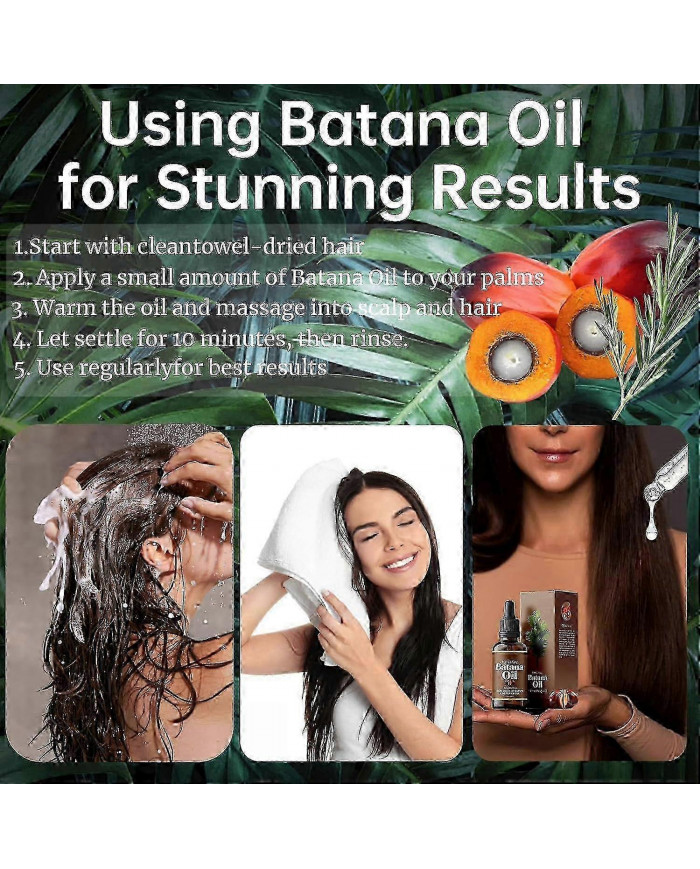 2x Huile Batana au romarin pour la croissance des cheveux - Nourish Scalp Detox For Strong