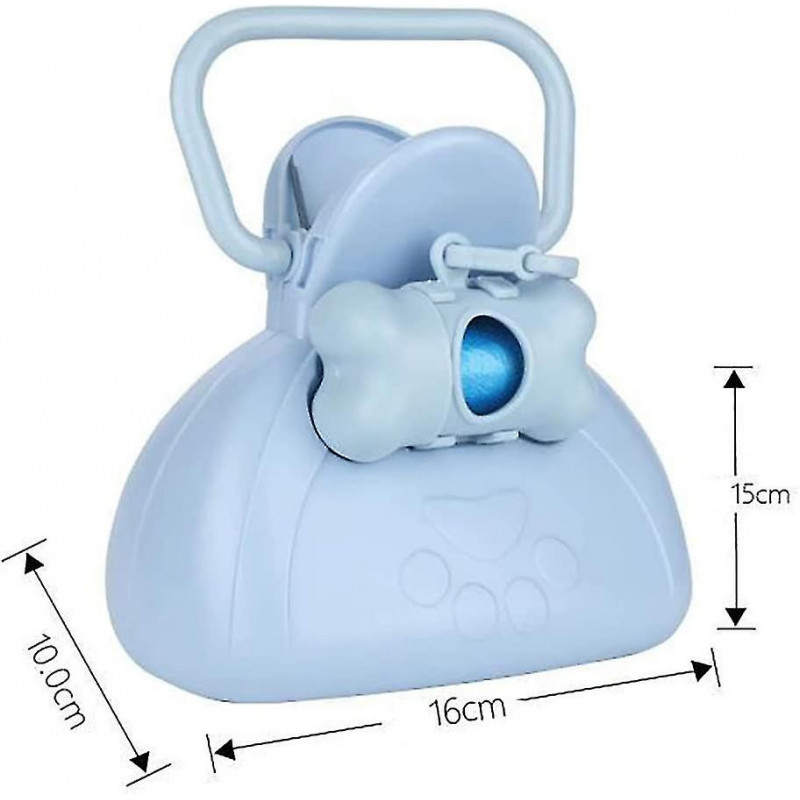 Pet Jaw Scoop Portable Dog Poop Scooper Sanitary Dog Waste Pick Up Dog Waste Cleaner Pooper Scooper Bags Included (blue)