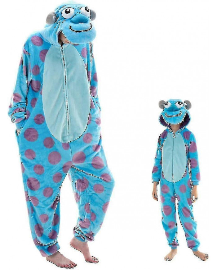 Snug Fit Unisex Adult Onesie Pajamas, Flannel Animal One Piece Halloween Costume Sleepwear Homewear S