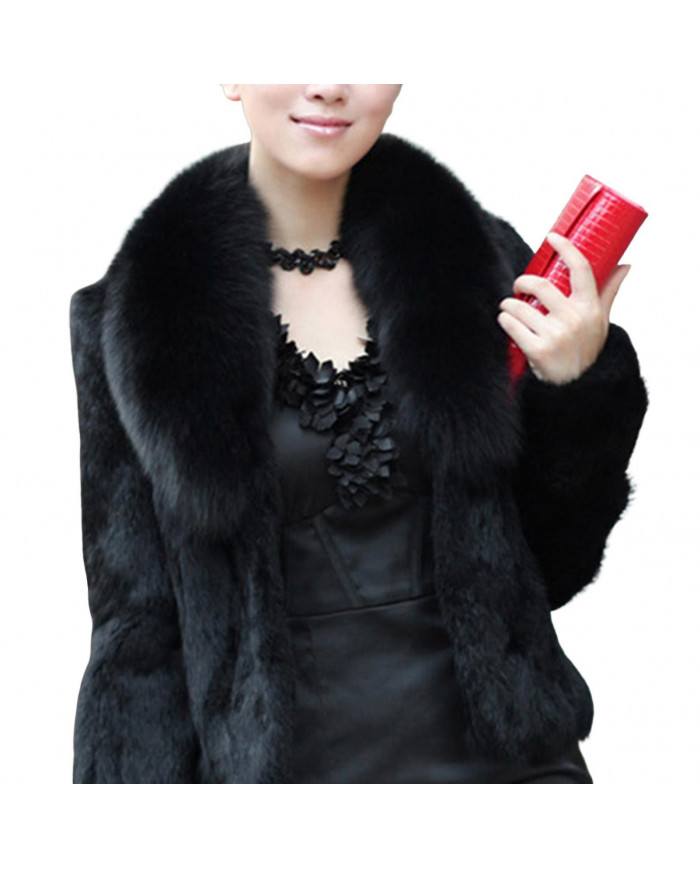 Manteau de fausse fourrure d'hiver pour femmes Vêtements d'extérieur en fausse fourrure épais et chauds avec des [...]