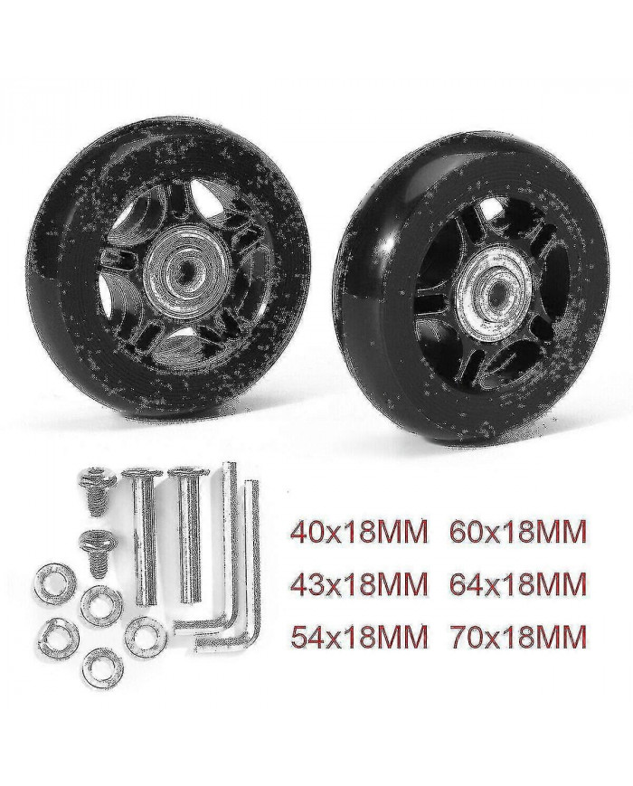 Silent Trolley Case Valise Universal Wheel Rubber Runner Valise Bearing Repair Kit -45mm * 18mm-bebetter