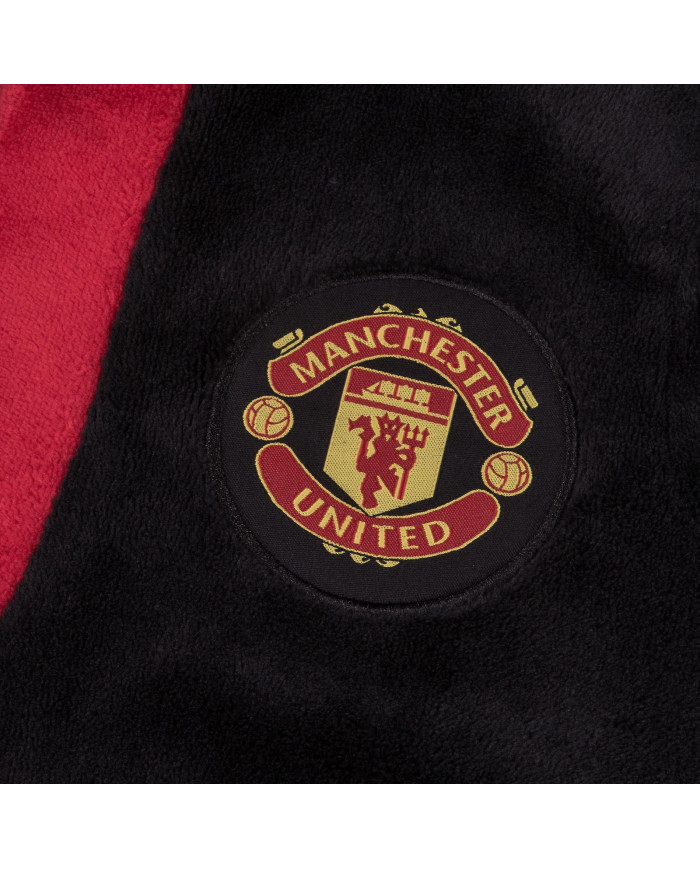 Manchester United Boys Robe de chambre Robe à capuche Fleece Kids OFFICIAL Football