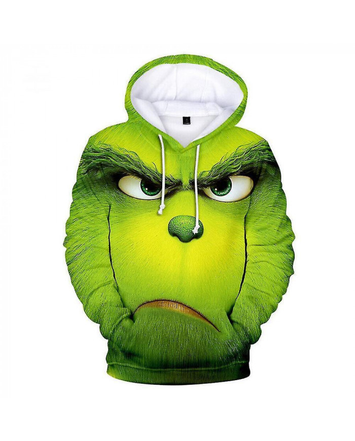 3d Grinch Sweat à capuche Hommes Femmes Casual À Capuche Pull Sweatshirt Amis Noël Cadeau Xhy