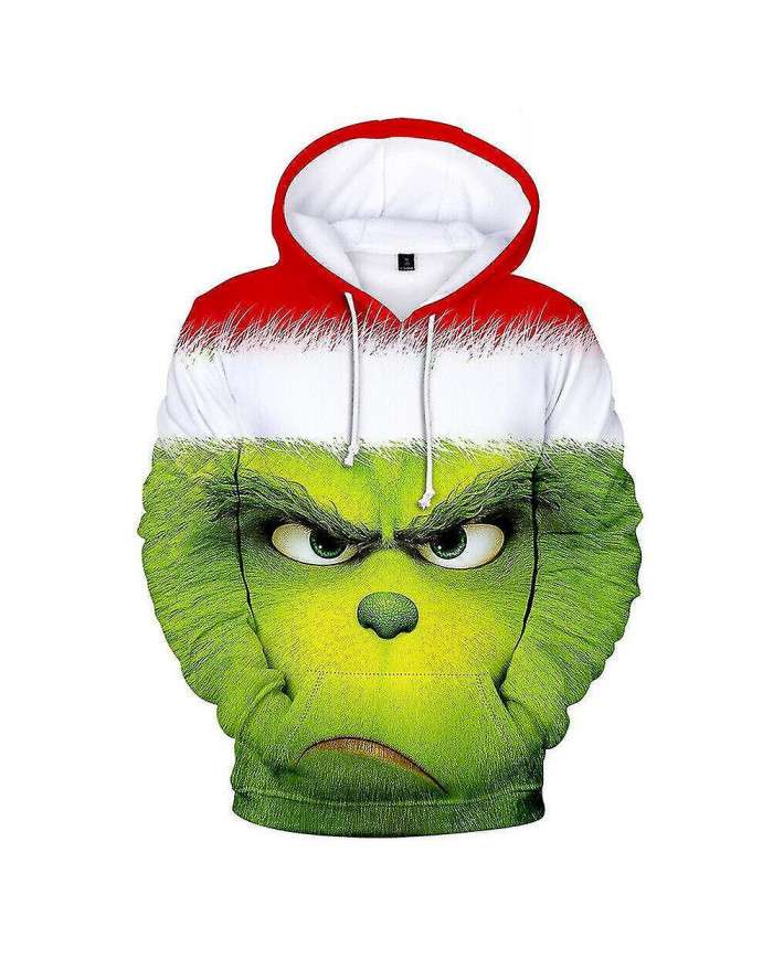 3d Grinch Sweat à capuche Hommes Femmes Casual À Capuche Pull Sweatshirt Amis Noël Cadeau Xhy