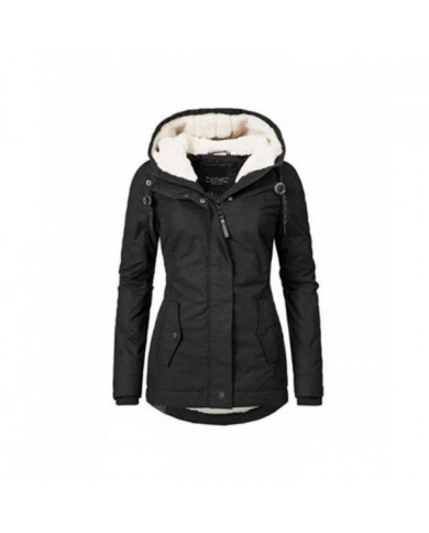 Imperméable Chaud À Capuche D’hiver Manteau Épais Polaire Doublé Coton Manteau Pour Femmes-yujia
