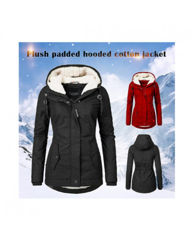 Imperméable Chaud À Capuche D’hiver Manteau Épais Polaire Doublé Coton Manteau Pour Femmes-yujia