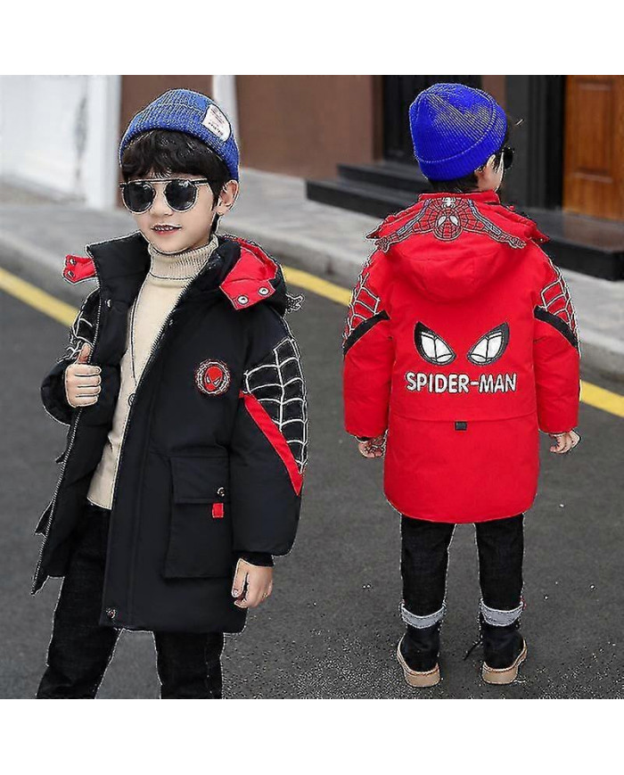 Nouvel hiver 2022 Spider-man Veste à capuche Enfants Hiver Manteau chaud