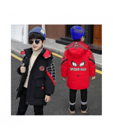Nouvel hiver 2022 Spider-man Veste à capuche Enfants Hiver Manteau chaud