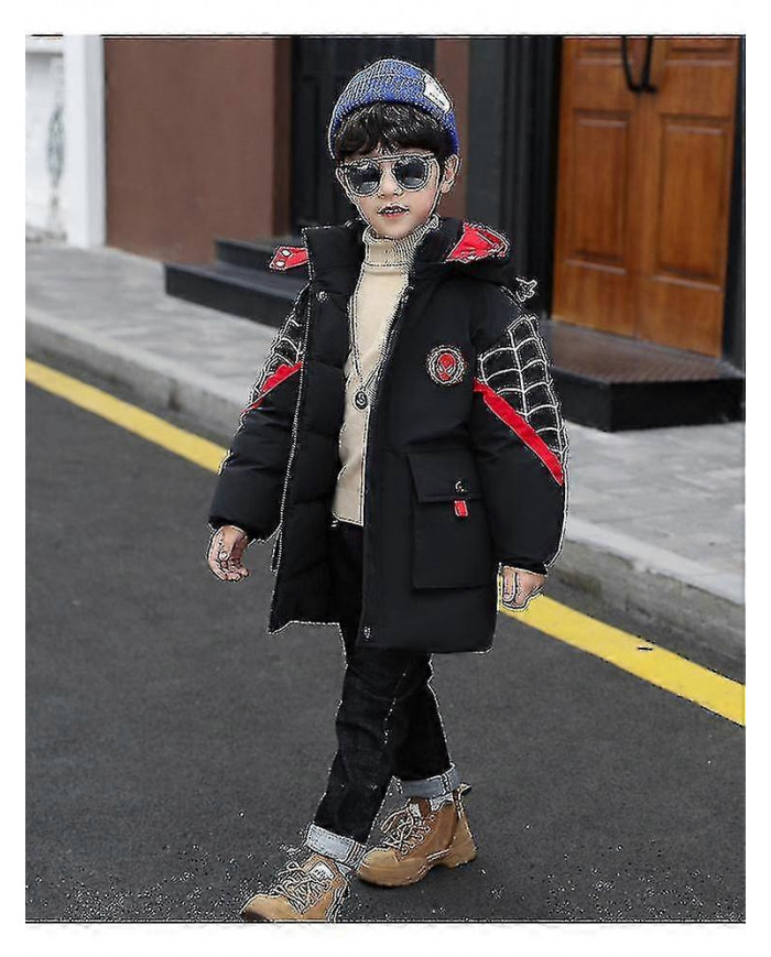 Nouvel hiver 2022 Spider-man Veste à capuche Enfants Hiver Manteau chaud