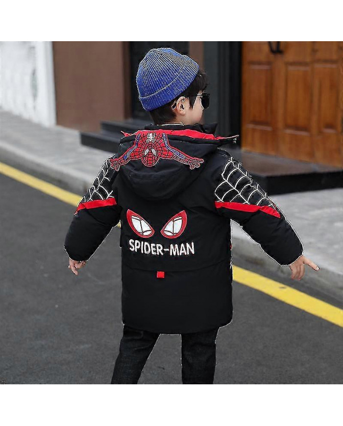 Nouvel hiver 2022 Spider-man Veste à capuche Enfants Hiver Manteau chaud