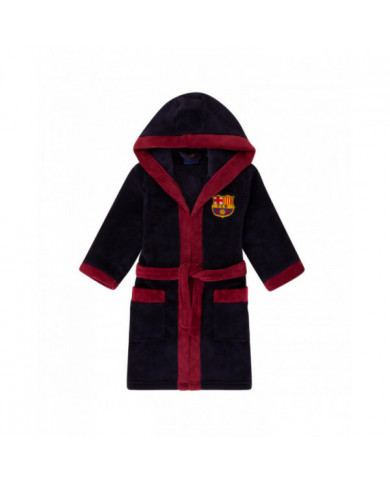 FC Barcelona Boys Robe de chambre Robe à capuche Fleece Kids CADEAU OFFICIEL de football